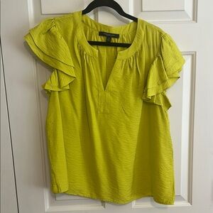 Marc Jacobs Yellow Flutter Sleeve Blouse